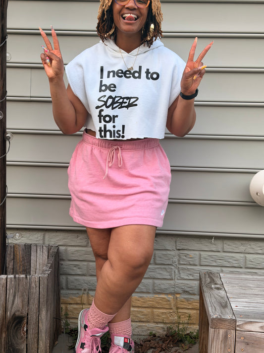 NEW SOBER CROPPED HOODIE